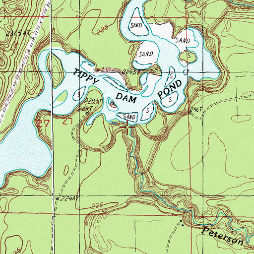 Topographic Map of Hinton Creek, MI