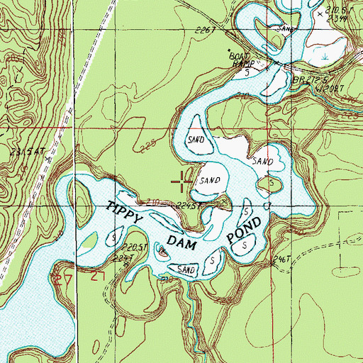 Topographic Map of Peterson Creek, MI