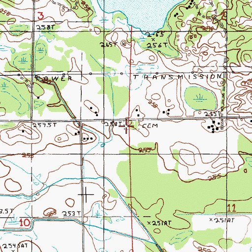Topographic Map of Abson Cemetery, MI
