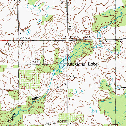 Topographic Map of Ackland Lake, MI