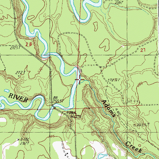 Topographic Map of Adams Creek, MI