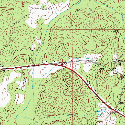 Topographic Map of Eoline Church, AL