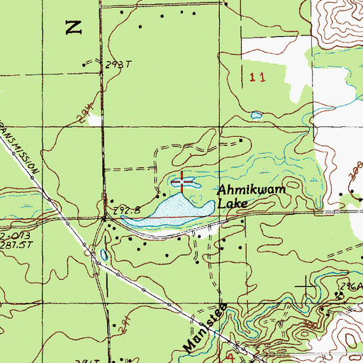 Topographic Map of Ahmikwam Lake, MI