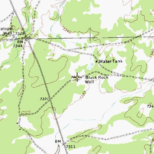 Topographic Map of Black Rock Well, AZ