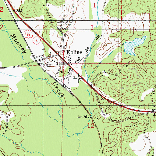 Topographic Map of Eoline Baptist Church, AL