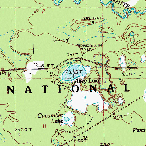 Topographic Map of Alley Lake, MI