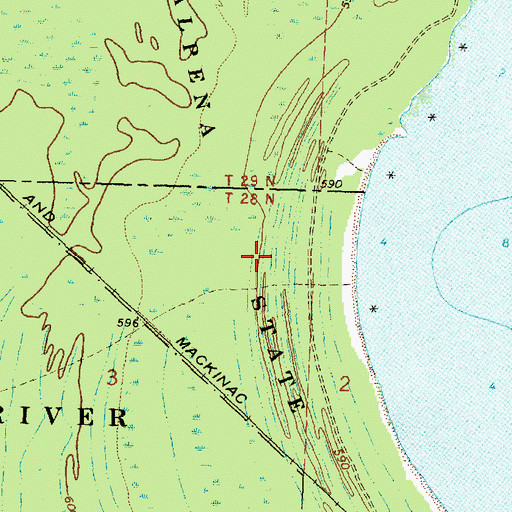 Topographic Map of Alpena State Park, MI