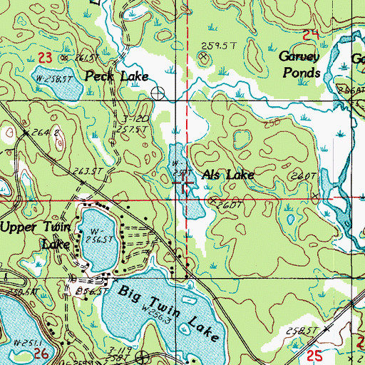 Topographic Map of Als Lake, MI