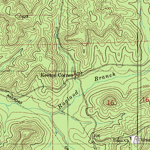 Topographic Map of Keeton Corner, AL