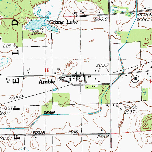 Topographic Map of Amble, MI