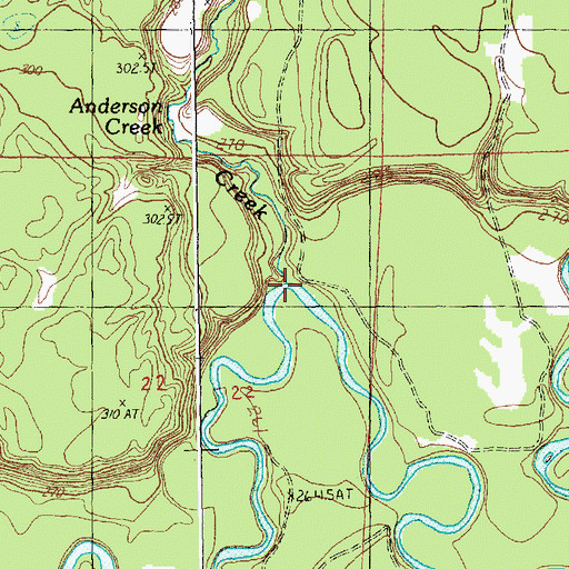 Topographic Map of Anderson Creek, MI