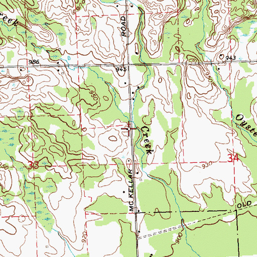 Topographic Map of Andrews Creek, MI