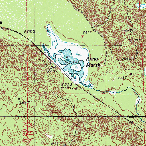 Topographic Map of Anna Marsh, MI