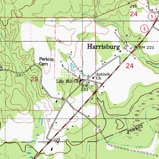 Topographic Map of Lilly Hill Church, AL