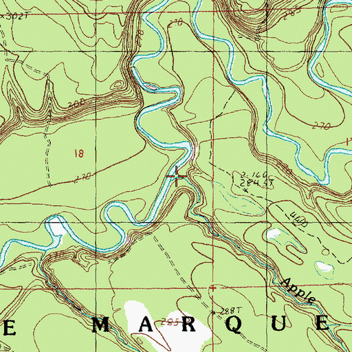 Topographic Map of Apple Creek, MI