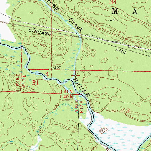 Topographic Map of Armstrong Creek, MI