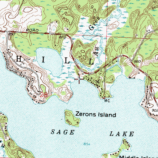 Topographic Map of Au Gres Creek, MI