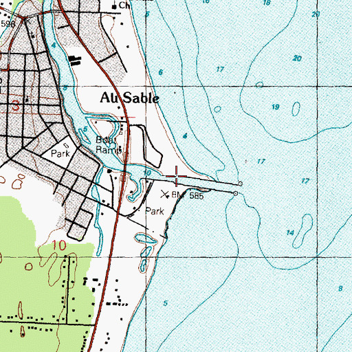 Topographic Map of Au Sable River, MI