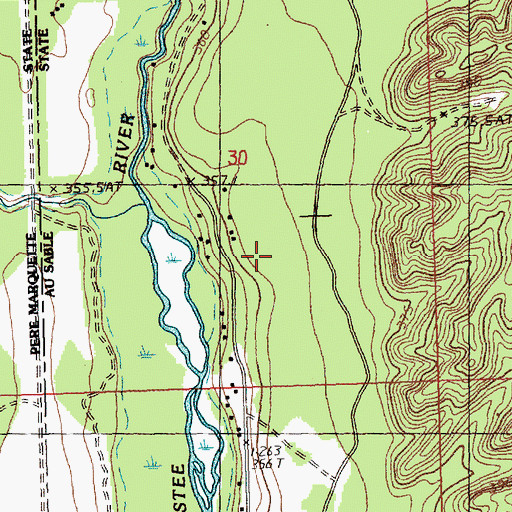 Topographic Map of Au Sable State Forest, MI