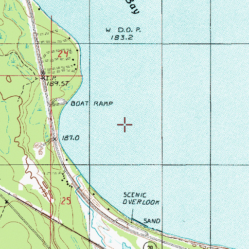Topographic Map of Au Train Bay, MI