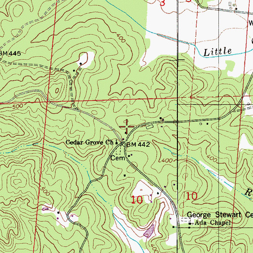 Topographic Map of New Hope School (historical), AL