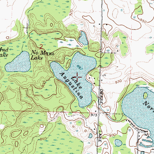 Topographic Map of Lake Augustina, MI