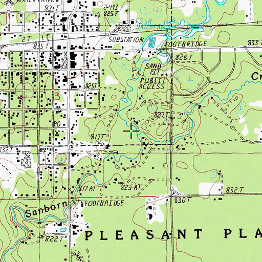 Topographic Map of Baldwin River, MI