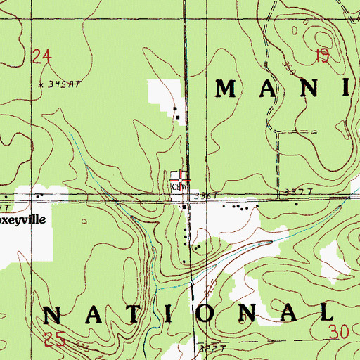 Topographic Map of Banker Cemetery, MI