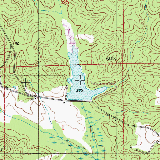 Topographic Map of Lake Ponderosa, AL