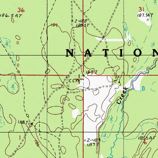 Topographic Map of Bay De Noc Cemetery, MI