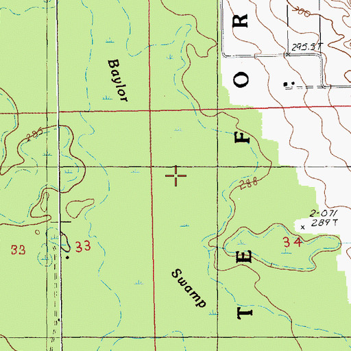 Topographic Map of Baylor Swamp, MI