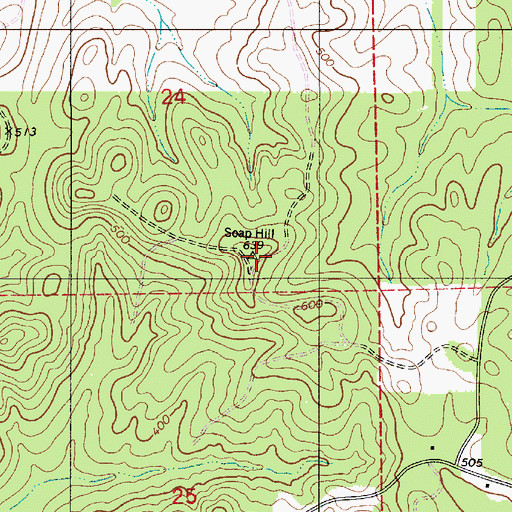 Topographic Map of Soap Hill, AL