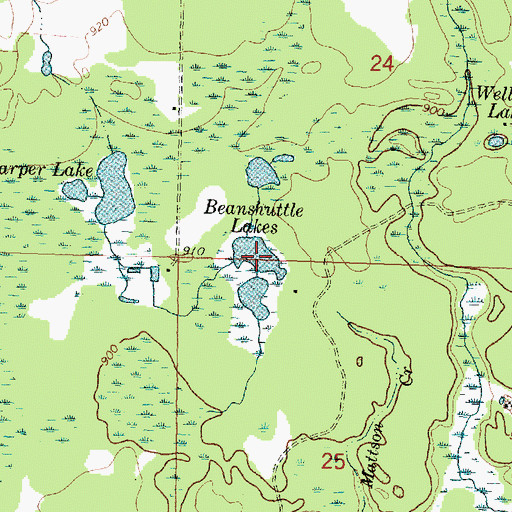 Topographic Map of Beanshuttle Lakes, MI