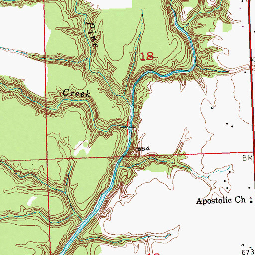 Topographic Map of Bear Creek, MI