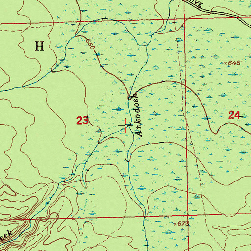 Topographic Map of Bearpen Creek, MI