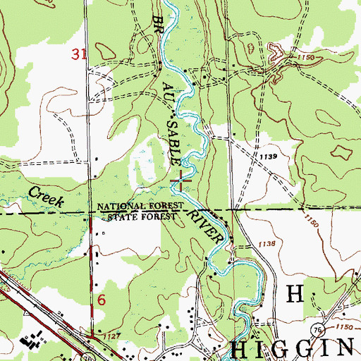 Topographic Map of Beaver Creek, MI