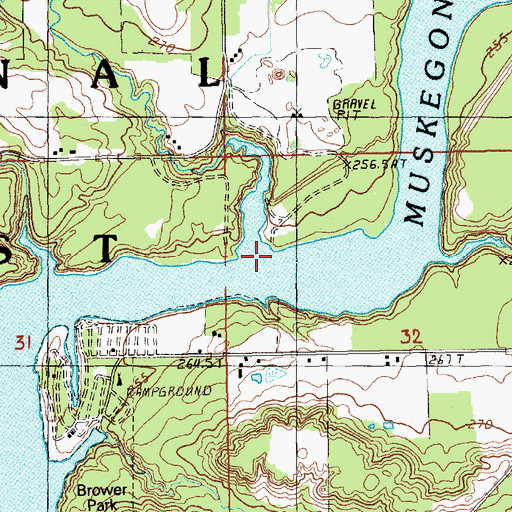 Topographic Map of Bennett Creek, MI