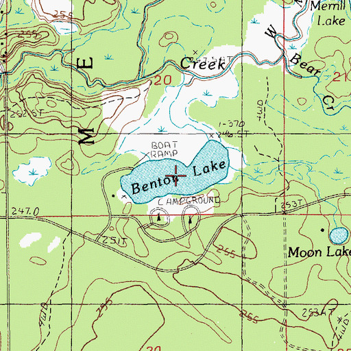 Topographic Map of Benton Lake, MI