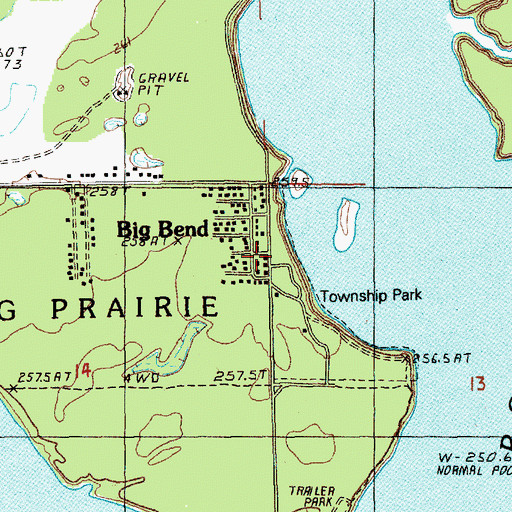 Topographic Map of Big Bend, MI