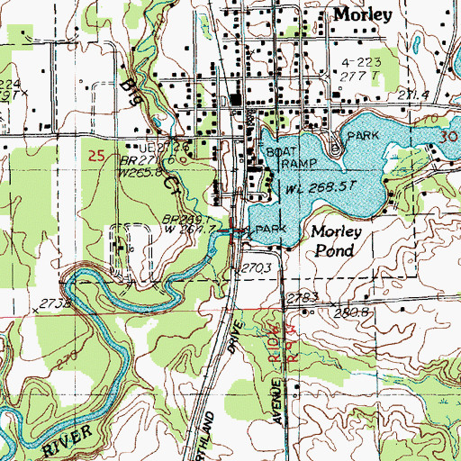 Topographic Map of Big Creek, MI