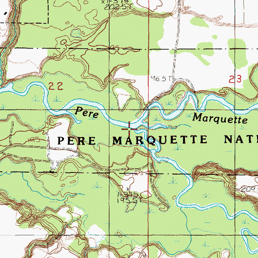 Topographic Map of Big South Branch Pere Marquette River, MI