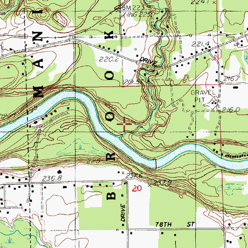 Topographic Map of Bigelow Creek, MI