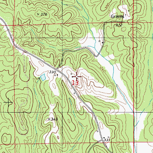 Topographic Map of Dominick, AL