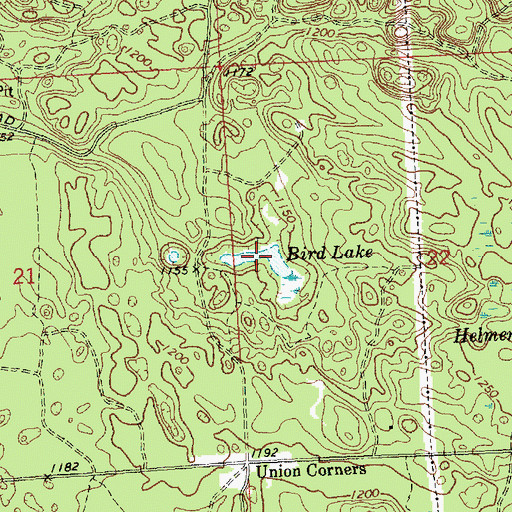 Topographic Map of Bird Lake, MI