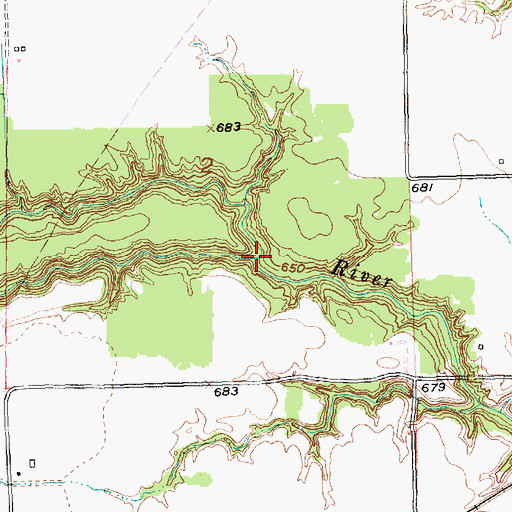 Topographic Map of Biscuit Creek, MI