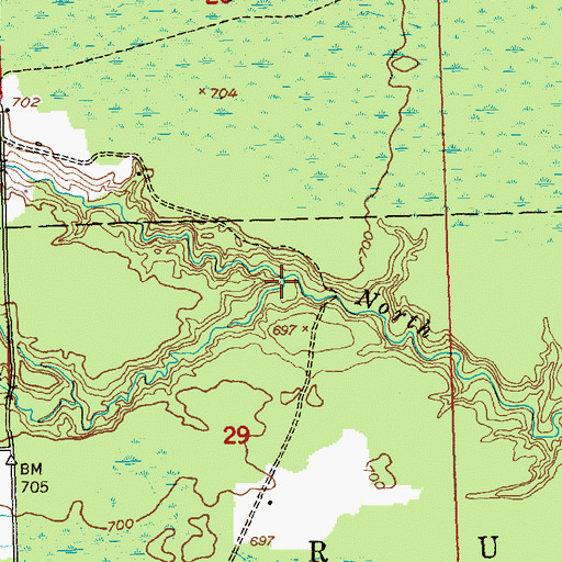 Topographic Map of Black Creek, MI