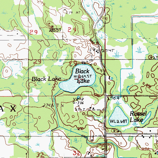 Topographic Map of Black Lake, MI