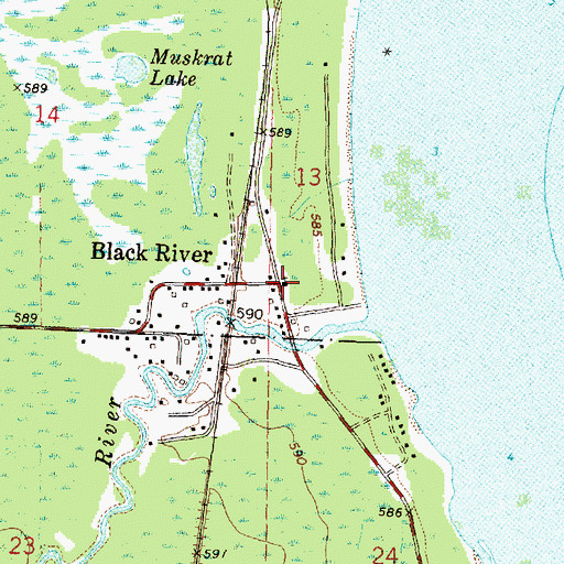 Topographic Map of Black River, MI