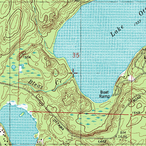 Topographic Map of Bleat Creek, MI