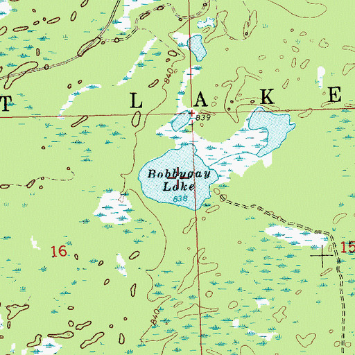 Topographic Map of Bobbygay Lake, MI